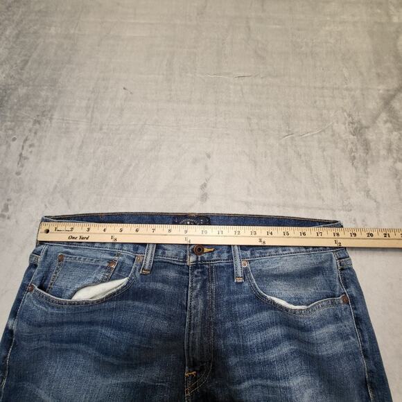 Lucky Brand Jeans Mens 36x32 Blue 121 Heritage Slim Straight Distressed Denim - Picture 8 of 10
